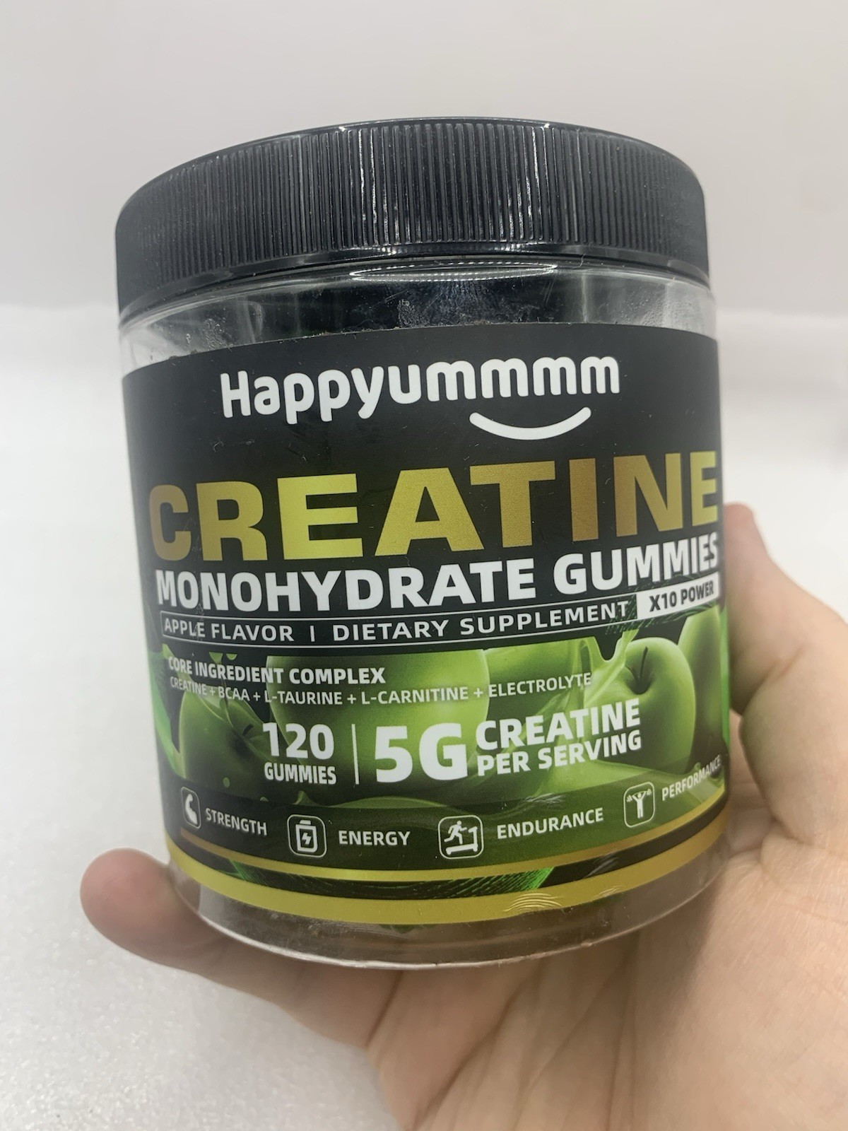 Creatine Monohydrate Gummies 5g Apple Flavor 120ct Gummies EXP:4/27 NEW BM