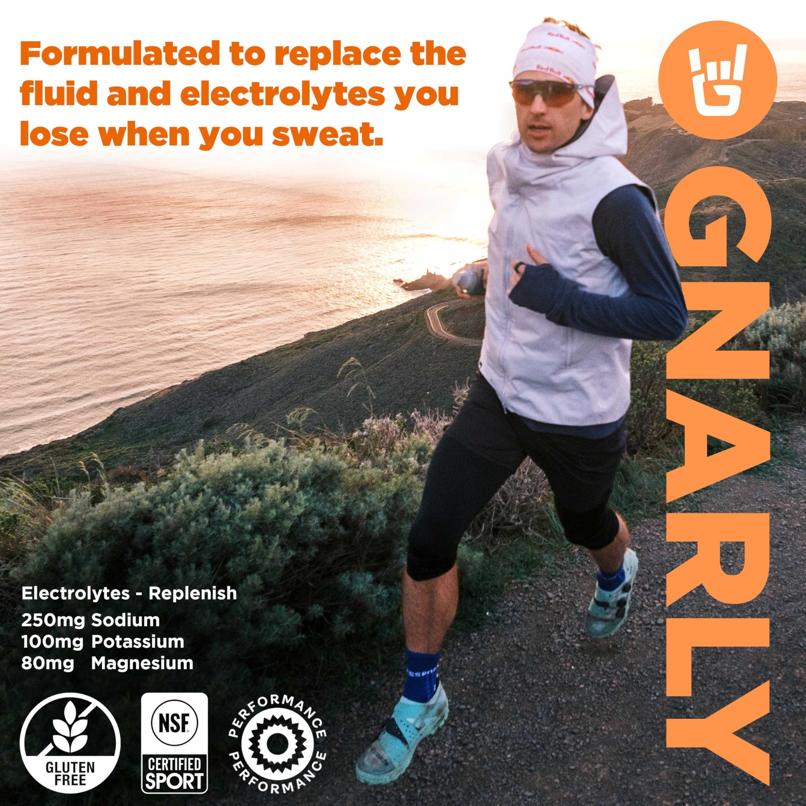 Gnarly Nutrition Hydrate Electrolyte Powder Orange Pineapple Exercise Hydration