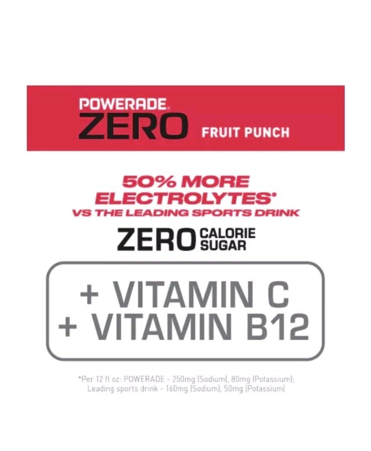 Powerade Zero Sugar Red Fruit Punch Sports Drink 8 Pack 20 fl Oz
