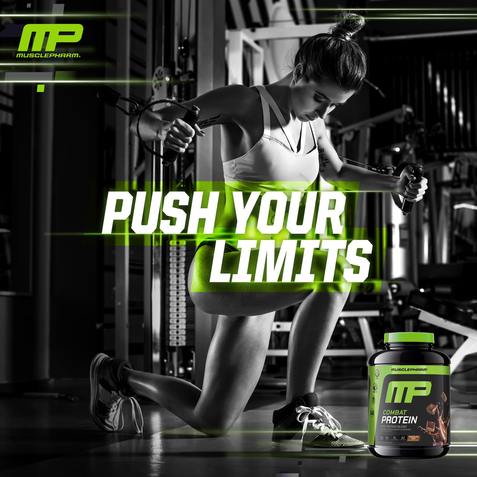 Musclepharm Combat Protein Powder, Chocolate Milk – 4 Lb – Sin Gluten – 52 Po…