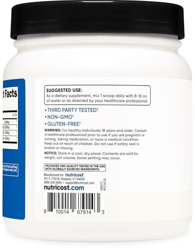 BCAA Powder 2:1:1 – 90 Servings, Unflavored Branched Chain Amino Acids Supplemen