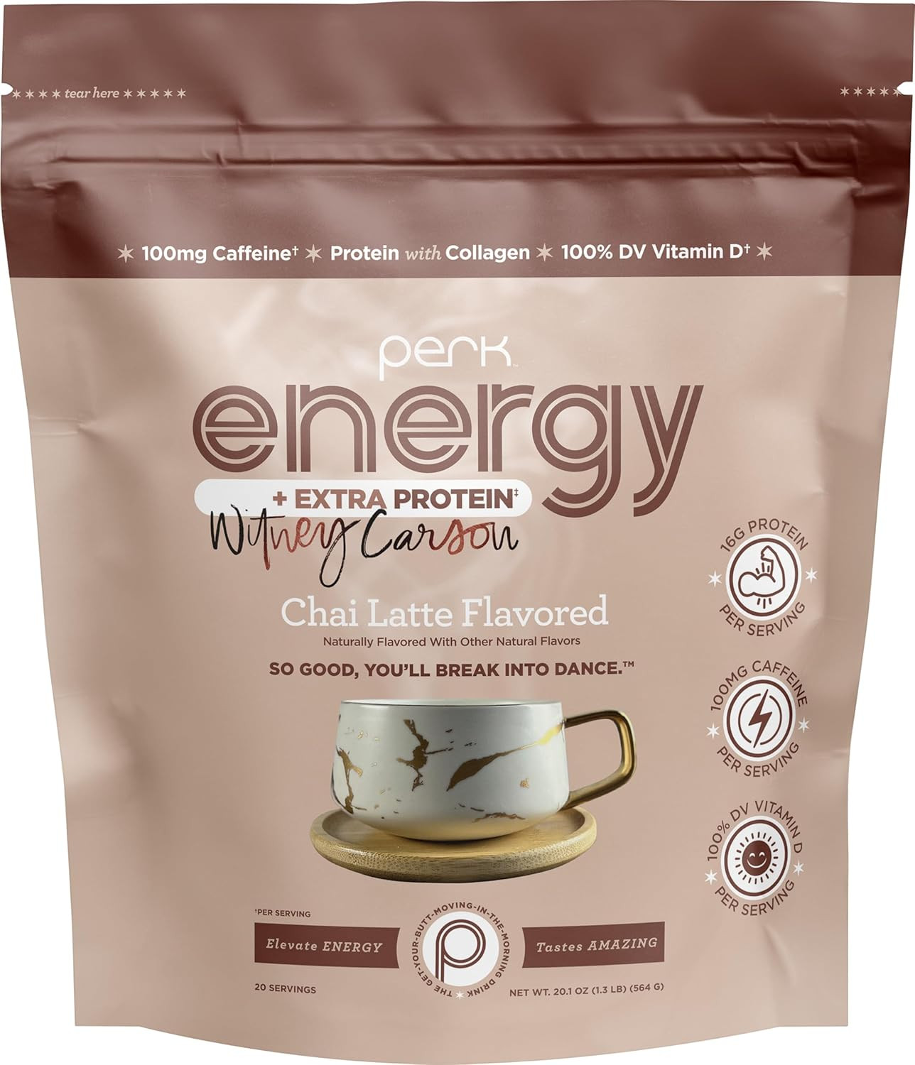 Energy + Extra Protein Powder (1.3 LB) Chai Latte – Witney Carson Collaboration