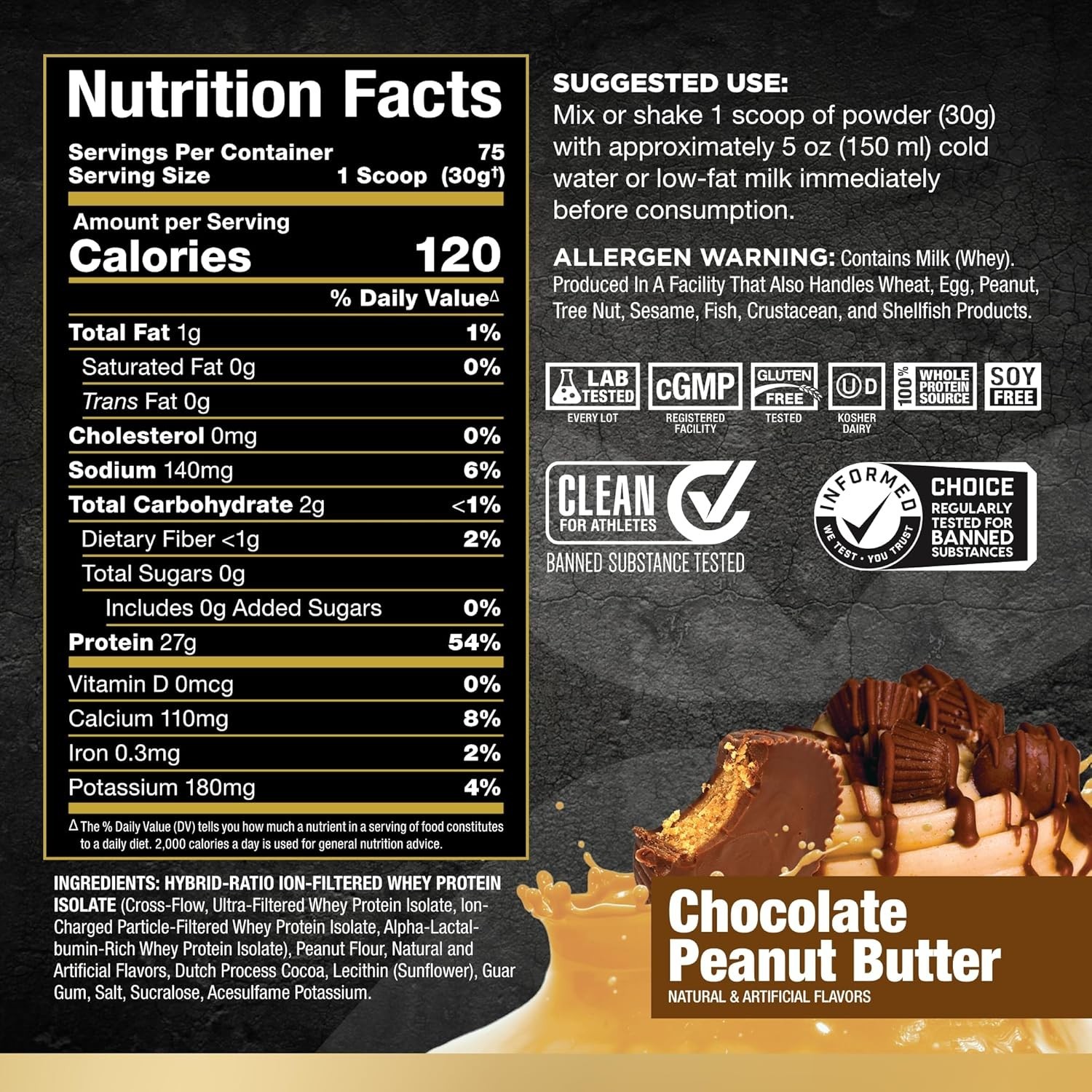 Allmax IsoFlex Pure Whey Protein Isolate Chocolate Peanut Butter 5 lb (2.27 kg)