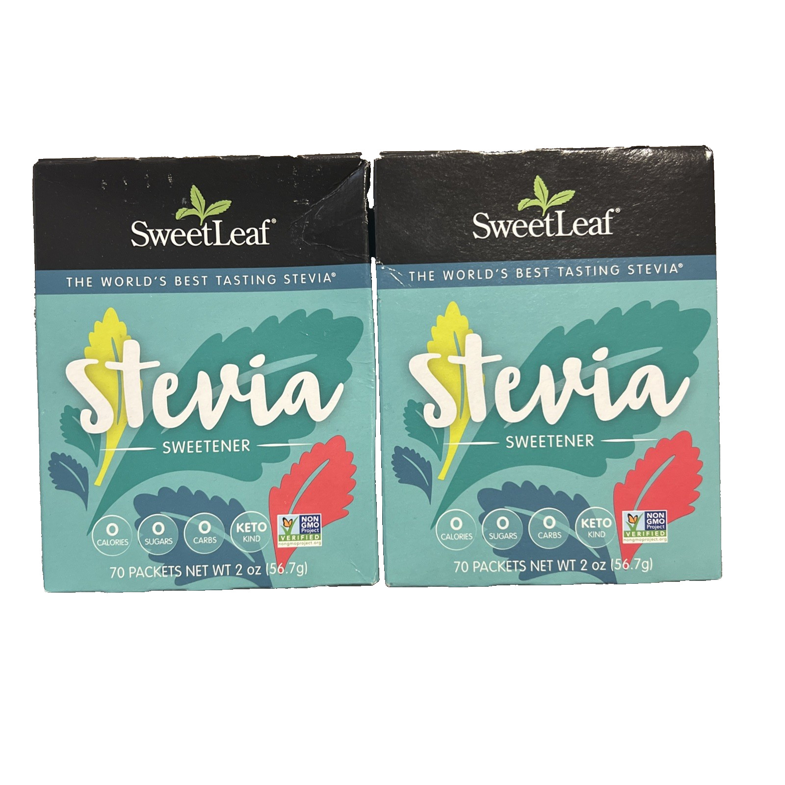 SweetLeaf Stevia Powder Packets 70 Count 2 Pack Zero Calorie Sweetener NEW