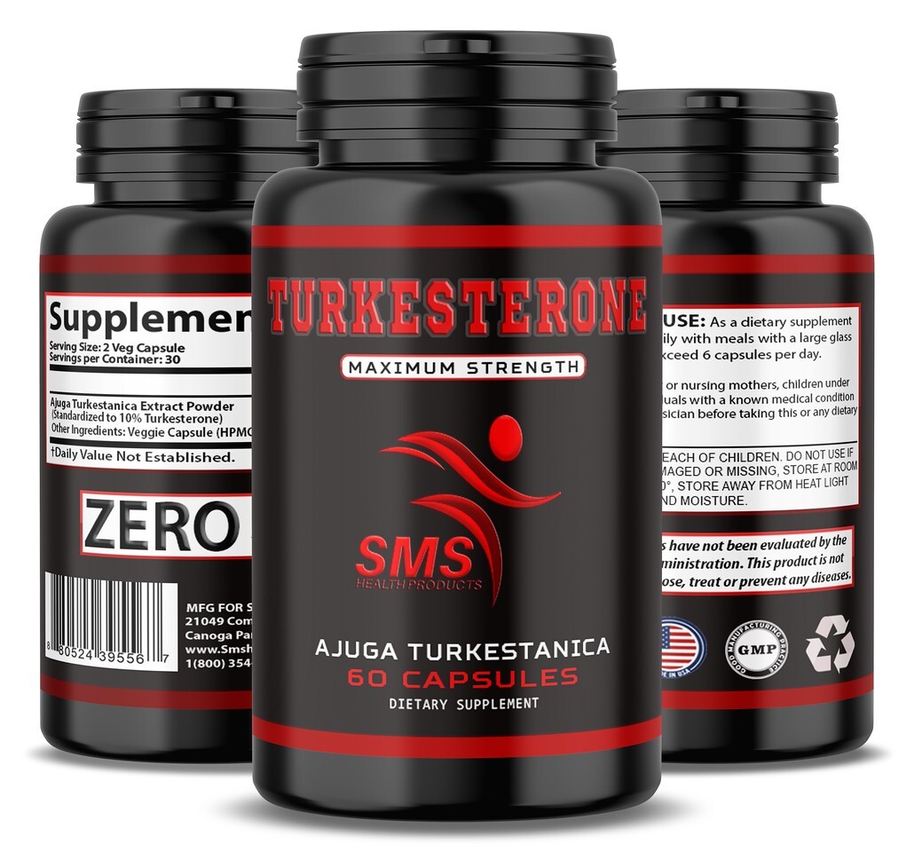 TURKESTERONE 1200mg AKA Ajuga Turkestanica Standardized to 10% 180 Caps Best
