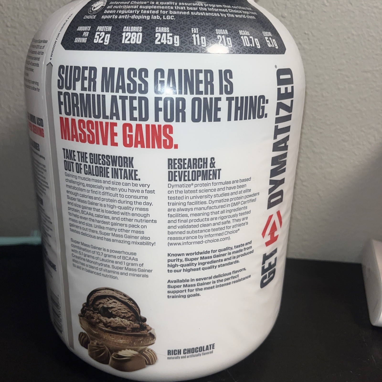 Dymatize Super Mass Gainer – Chocolate, 6 lbs