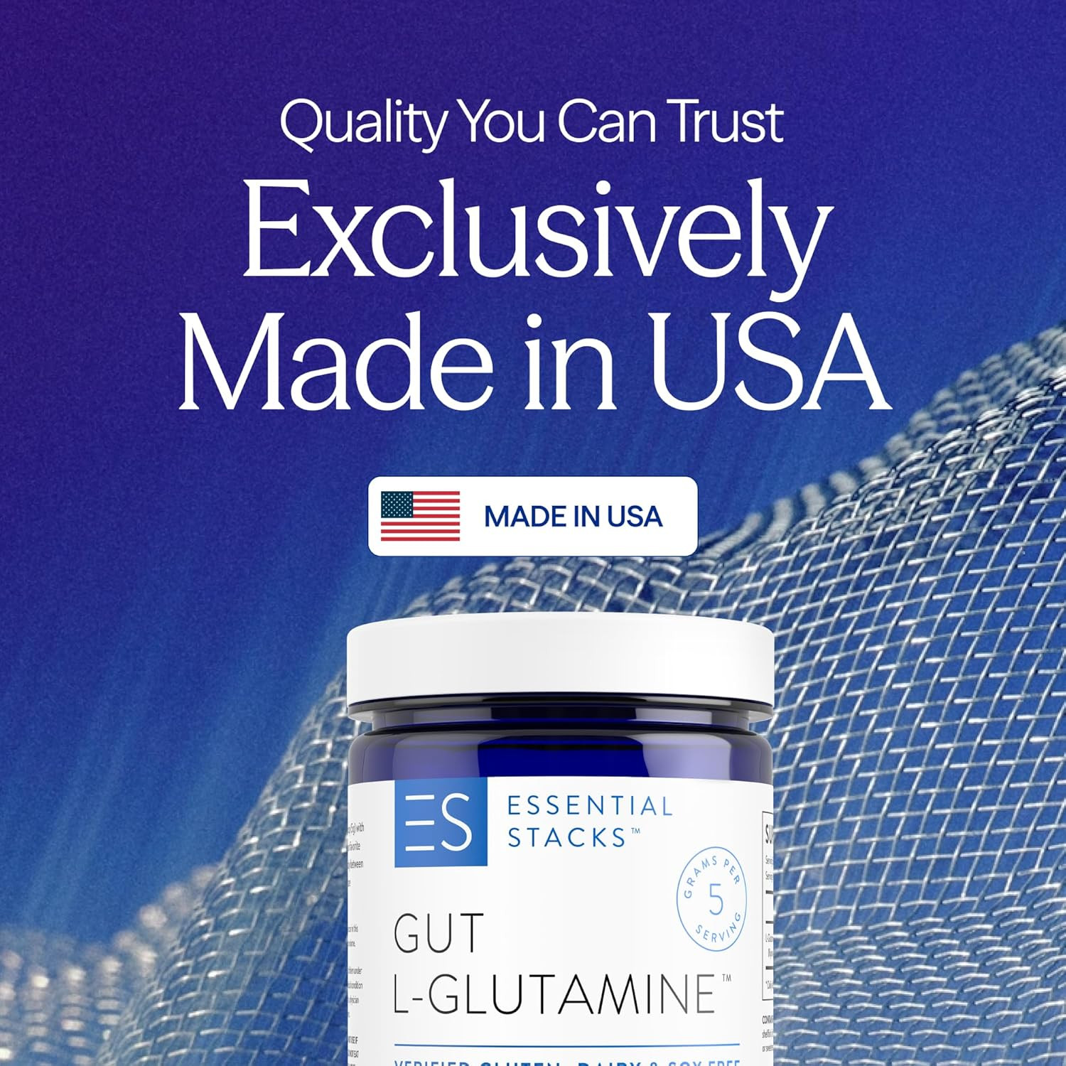 Gut L-Glutamine Powder – Exclusively Made in USA – Pure L Glutamine Powder for G