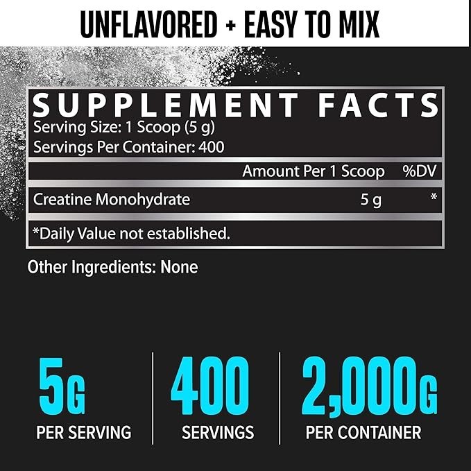 Nutrex Research Creatine Monohydrate Powder Unflavored Micronized Creatine