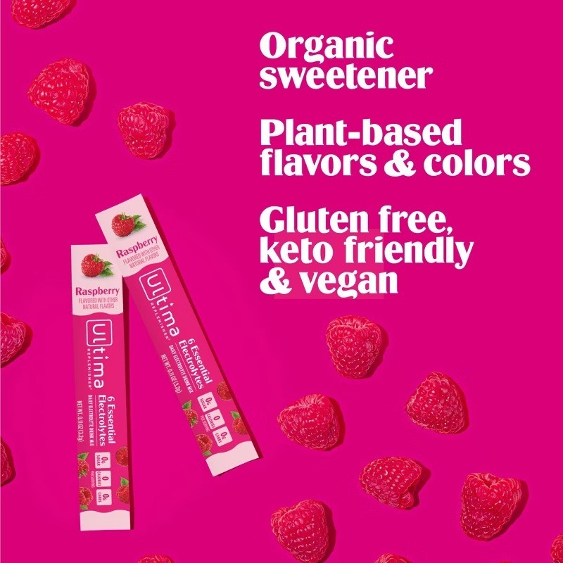 Daily Hydration Electrolyte Stick Packs – Raspberry – 1.6oz/14ct