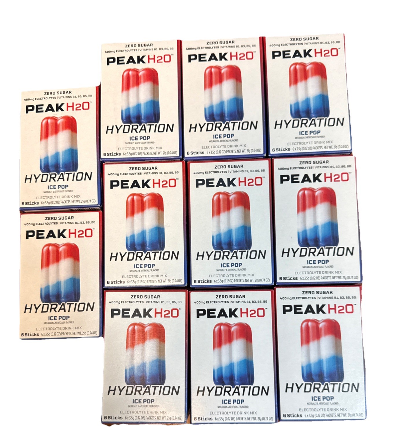 11pk Peak H2O Hydration Ice Pop Electrolyte DrinkMix 66 Sticks 0 Sugar BB 27
