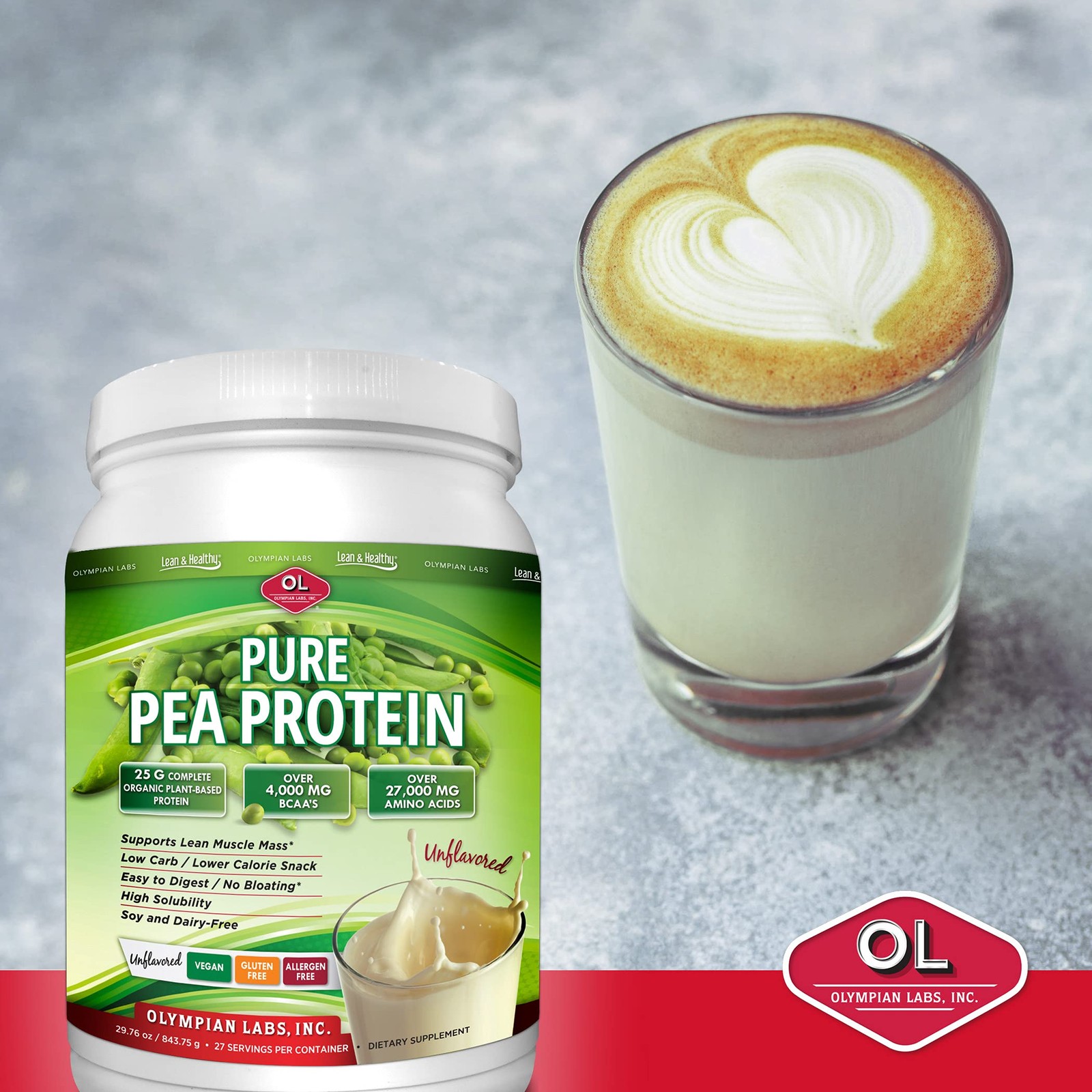 Olympian Labs Vanilla Pea Protein 494 Grams 13 Servings