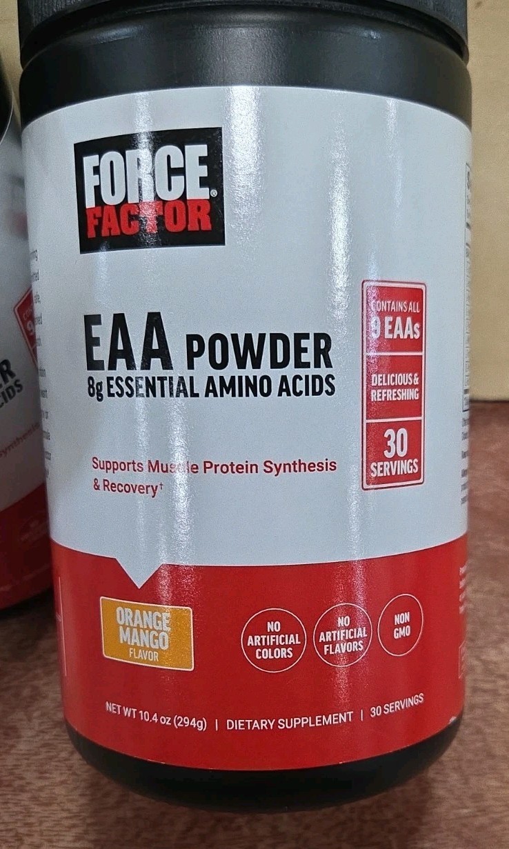 2 x Force Factor Essential Amino Acids Full Spectrum EAAs Powder 10.4 oz