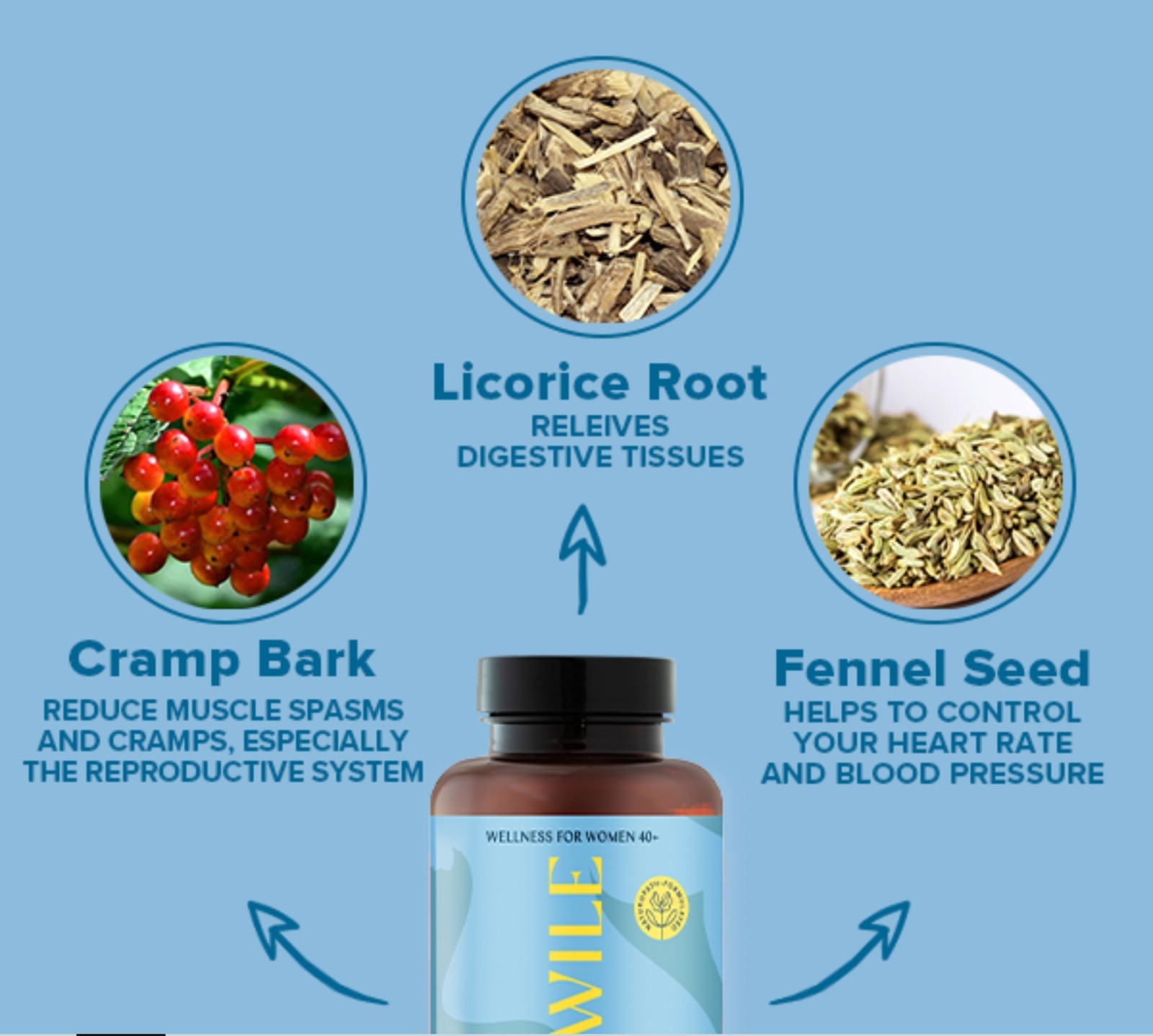 WILE 40 + PERIOD SUPPORT Flow, Cramps & Mood 60 Caps (30 Servings) BEST BY 08/26