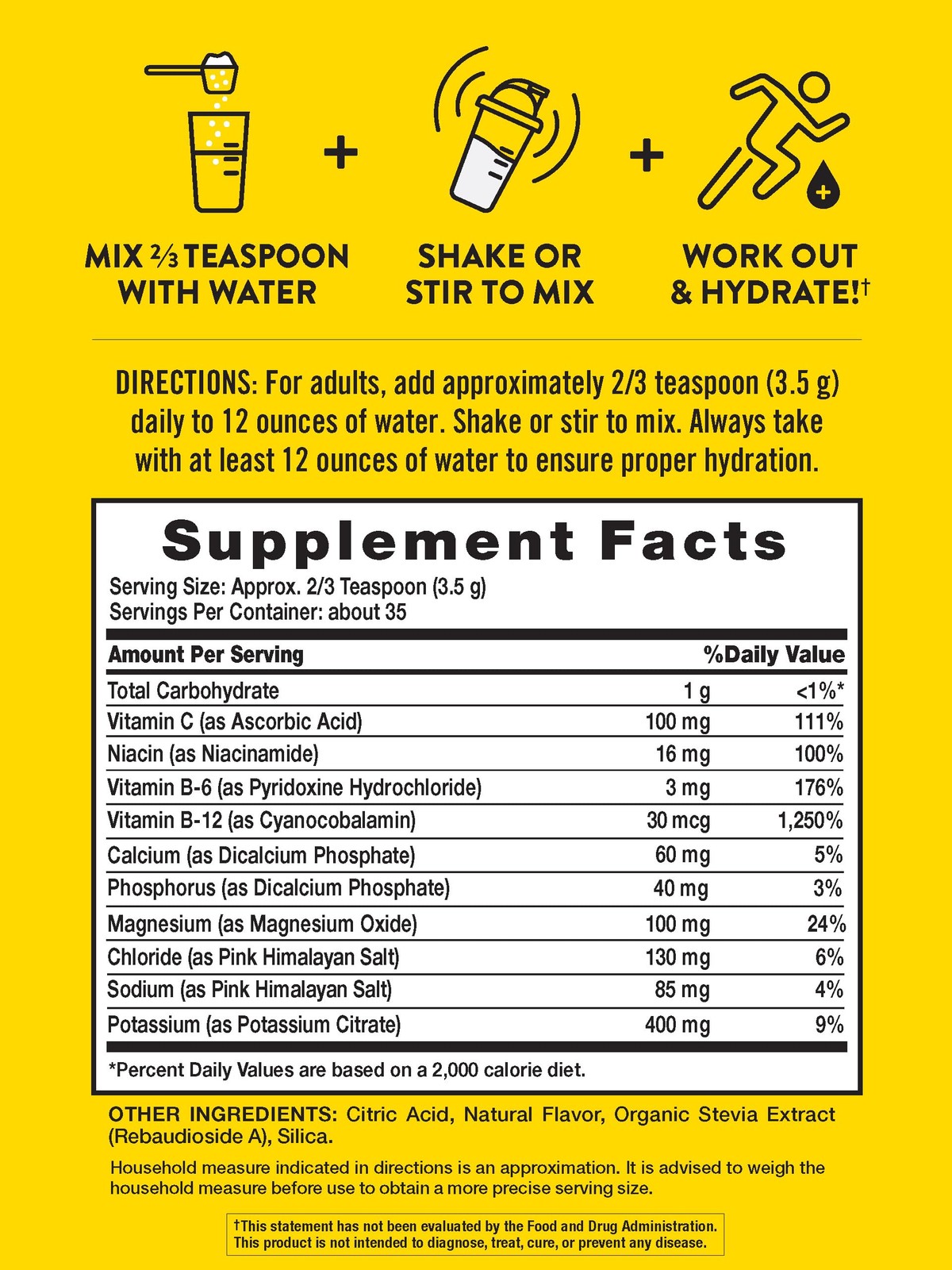 Nature’s Truth Electrolytes Powder | No Sugar | with B 4.3 Ounce (Pack of 1)