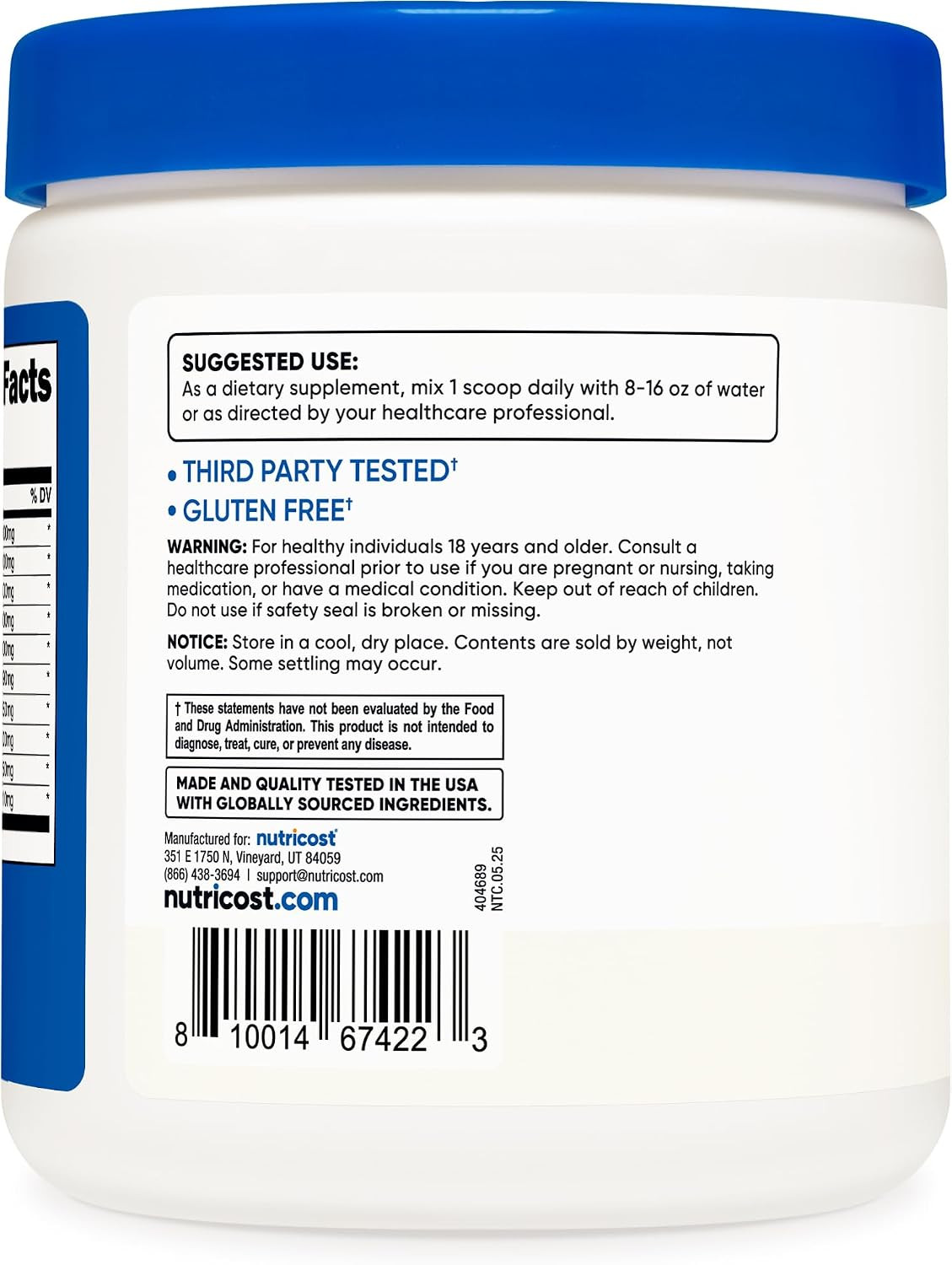 EAA Powder 30 Servings (Unflavored) Essential Amino Acids | Gmo-Free, Gluten Fre