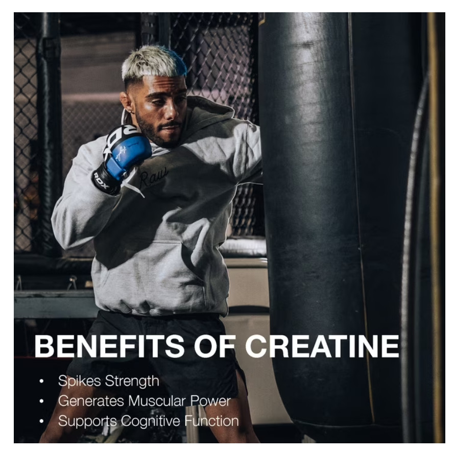 RAW Nutrition Essential 100% Pure Creatine Monohydrate Powder, Unflavored, 50