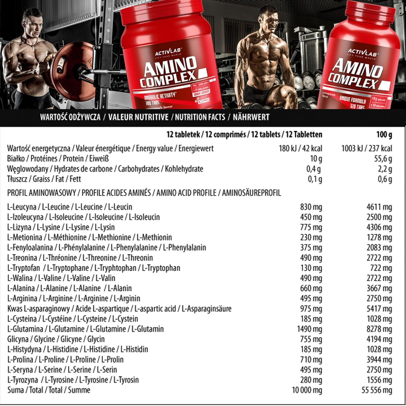 Amino Complex 120 Tablets BCAA + Essential Amino Acids Anabolic Anticatabolic