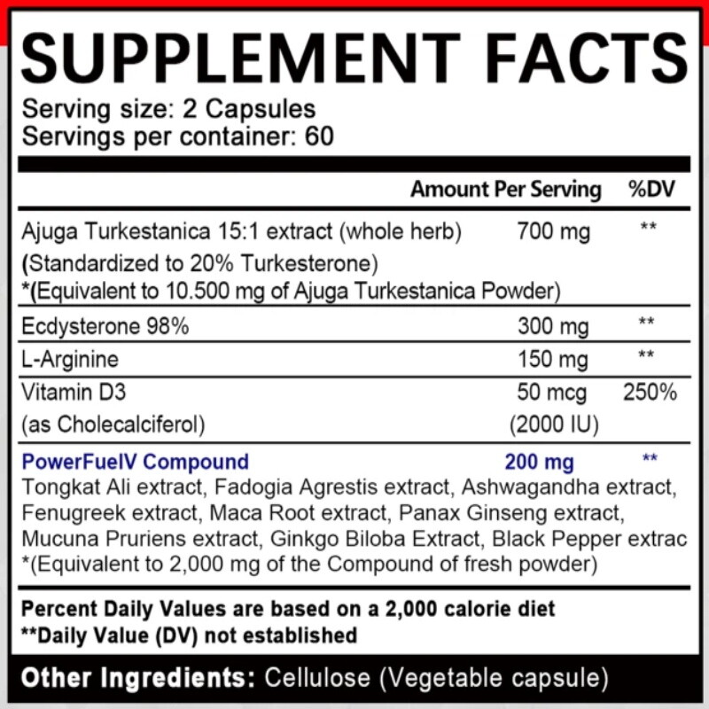 TURKESTERONE + ECDYSTERONE (98%) Performance, Muscle Health & Recovery