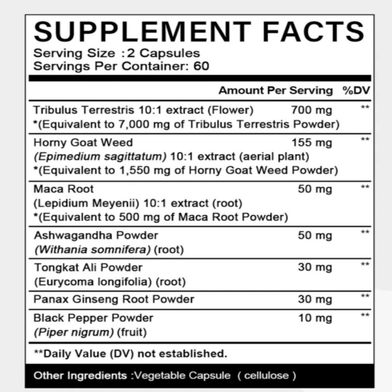 Tribulus Terrestris & Horny Goat Weed Strength and Endurance* Muscle Builder