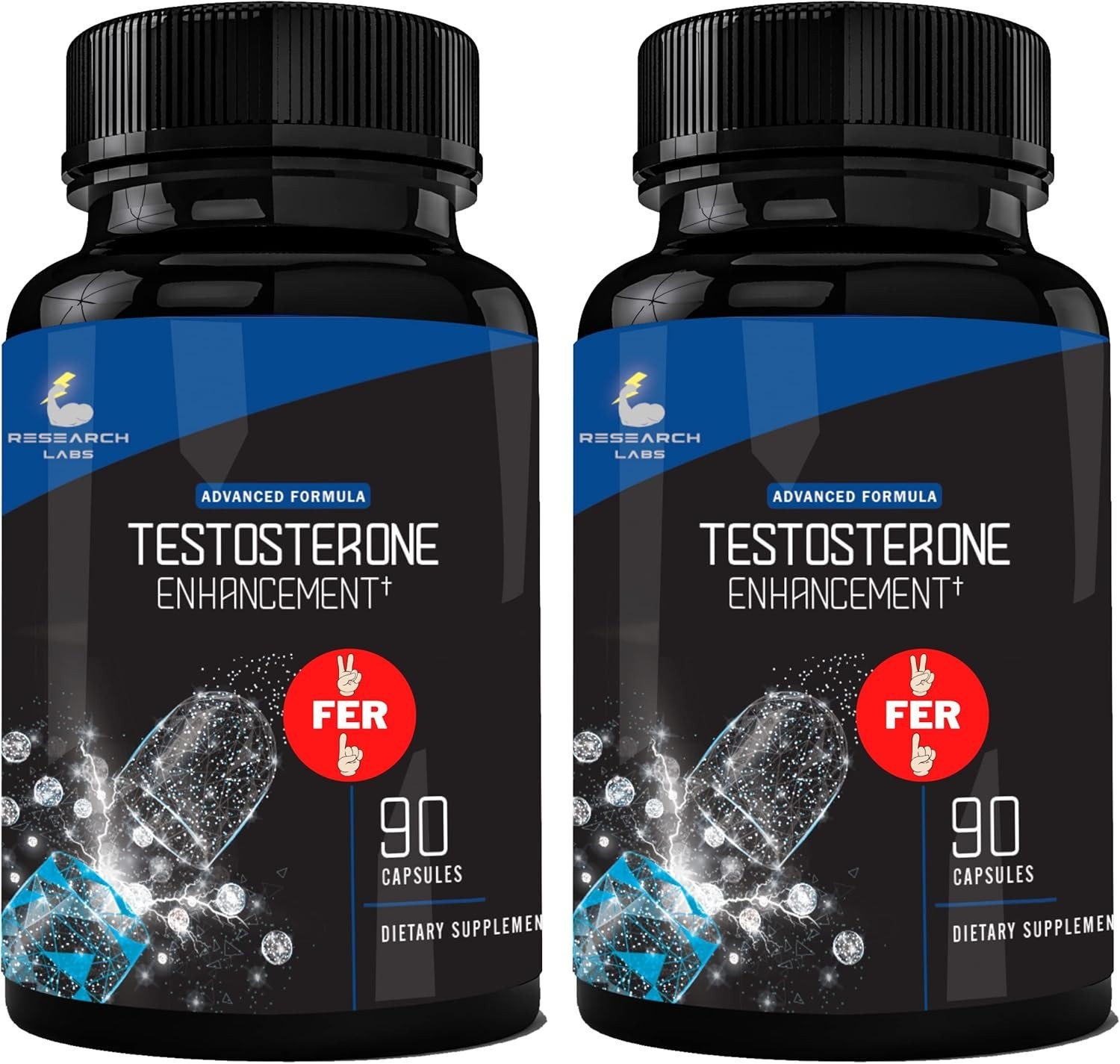 Natural Testosterone Booster 180ct – Made in USA, Gluten Free for Optimal Health