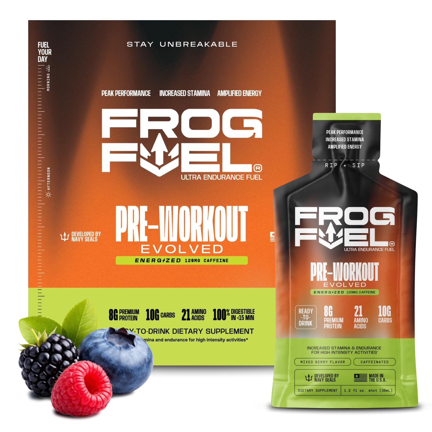 Ultra Energy Gel & Energized Pre Workout Shot with 120mg Caffeine, 1500mg Bet…