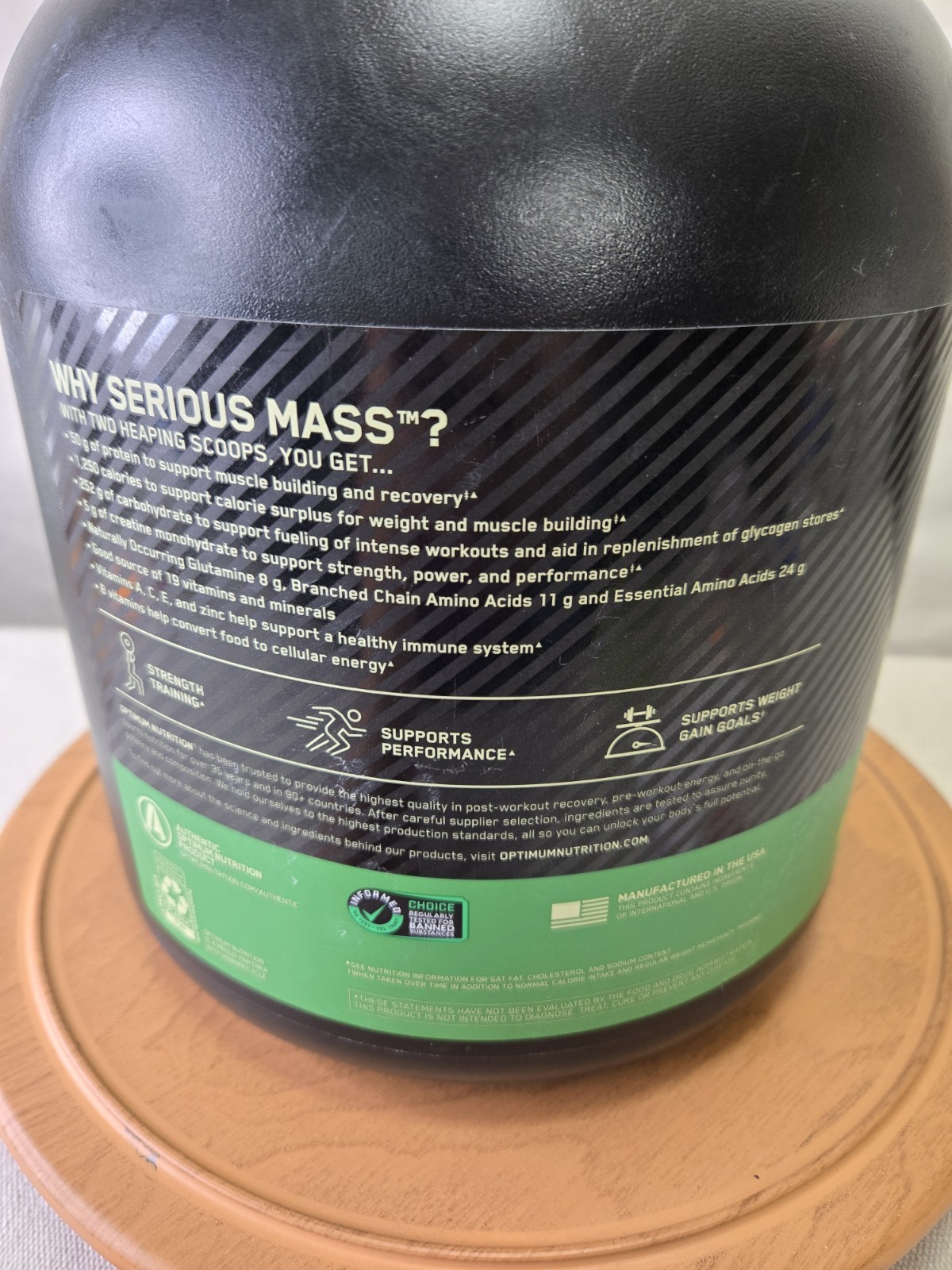 Optimum Nutrition Serious Mass Weight Gainer Protein Powder Banana. 6lb. 10/27