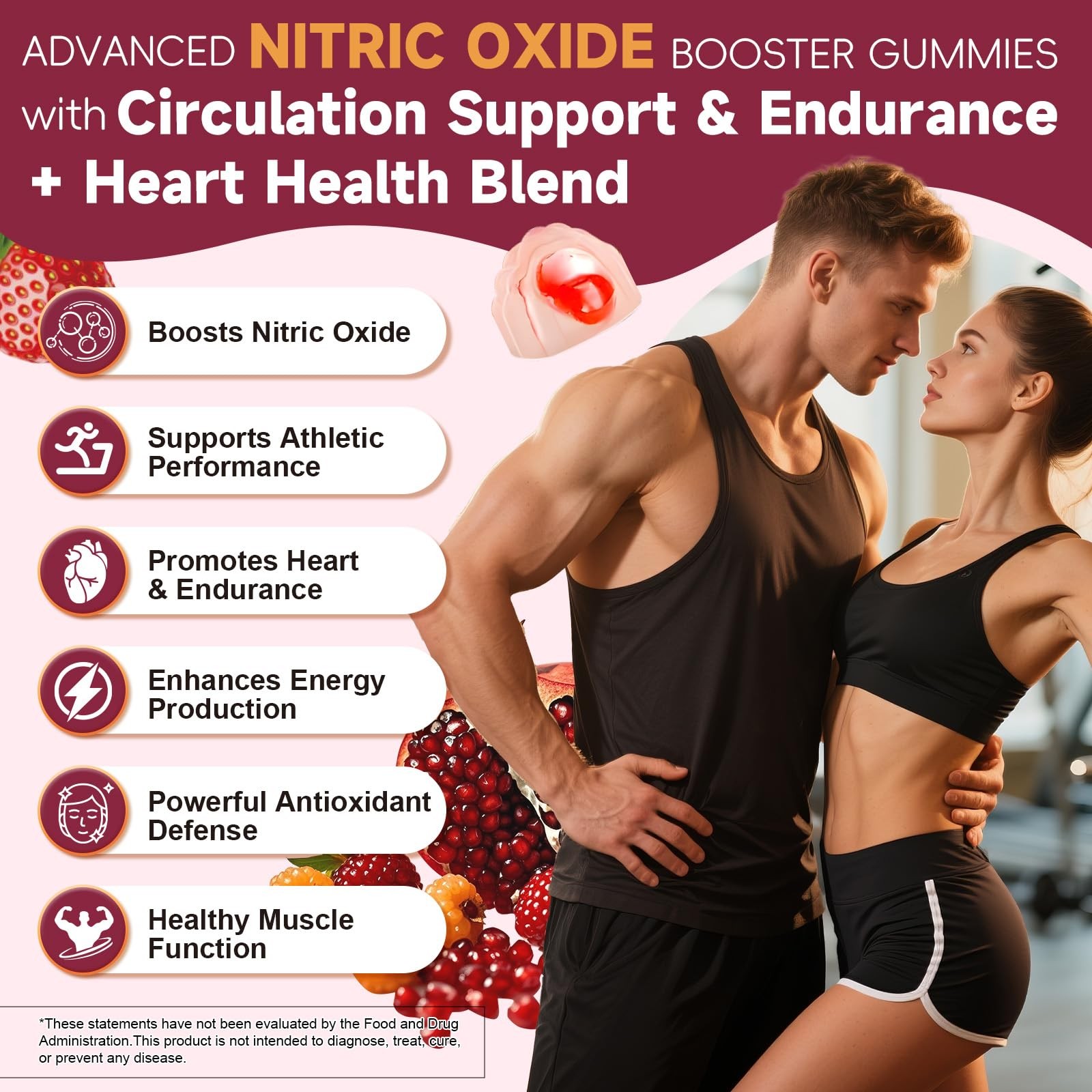 Beet Root Gummies – Beetroot Supplement with Grape Seed, Pomegranate, Vitamin C,
