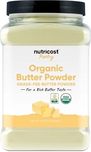 Organic Grass-Fed Butter Powder 1.5 LB – Non-GMO, Gluten-Free, Dairy Alternative