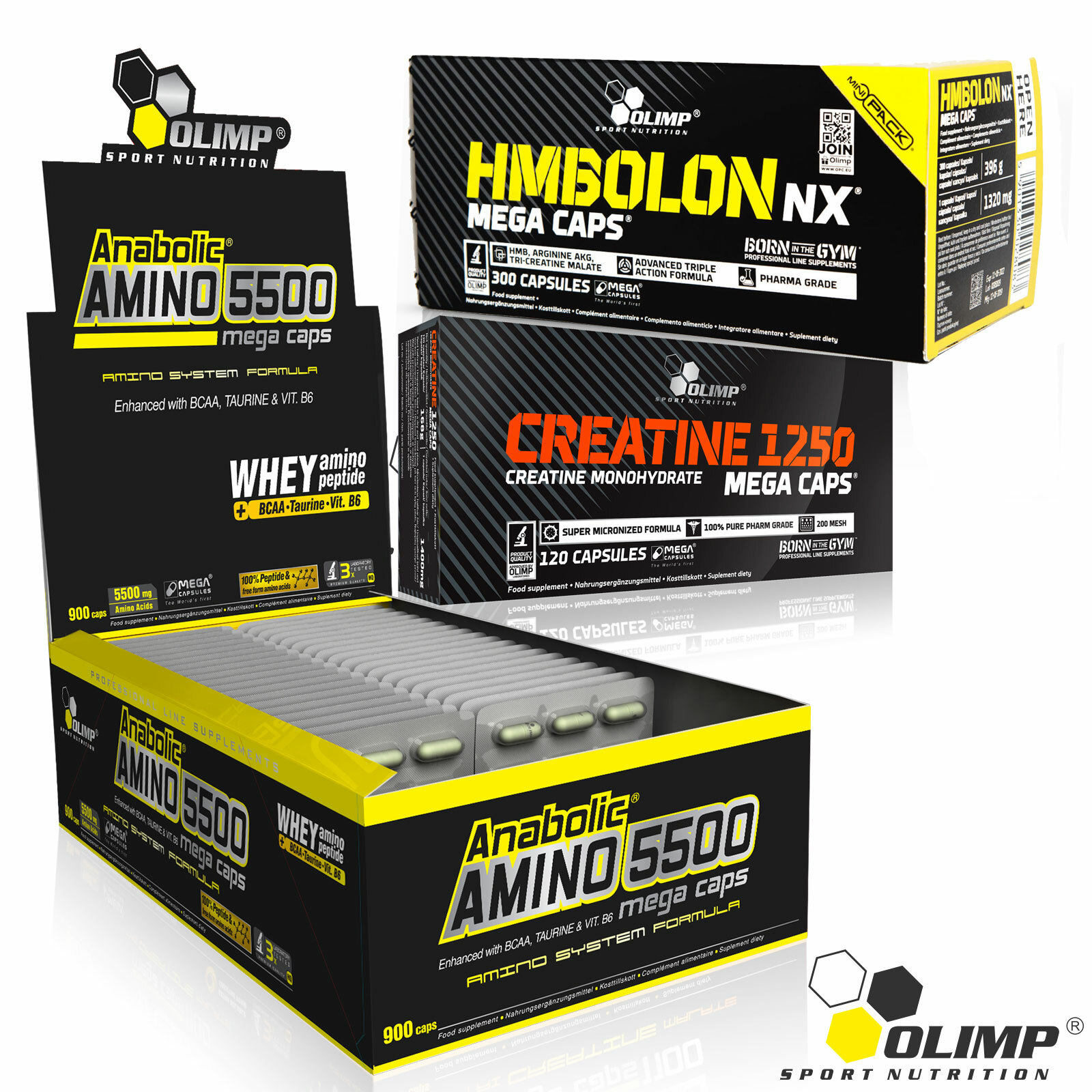 ANABOLIC AMINO ACIDS + CREATINE MONOHYDRATE + HMBOLON – BCAA Whey Muscle Growth