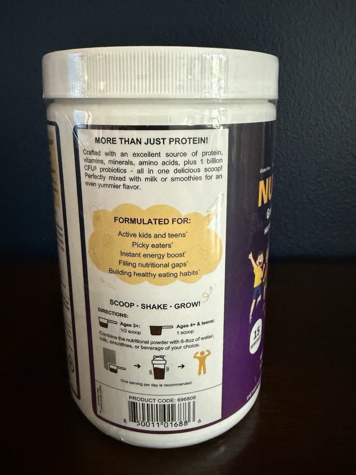 NuBest Tall Premium Kids Growth Protein Powder Chocolate Flavor 12 Oz