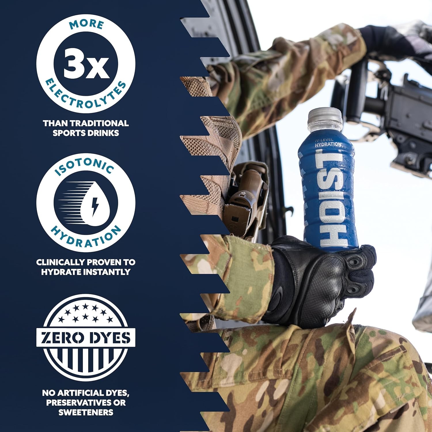 HOIST Premium Military Hydration Electrolyte Drink, 16 Fl Oz (Pack of 12)