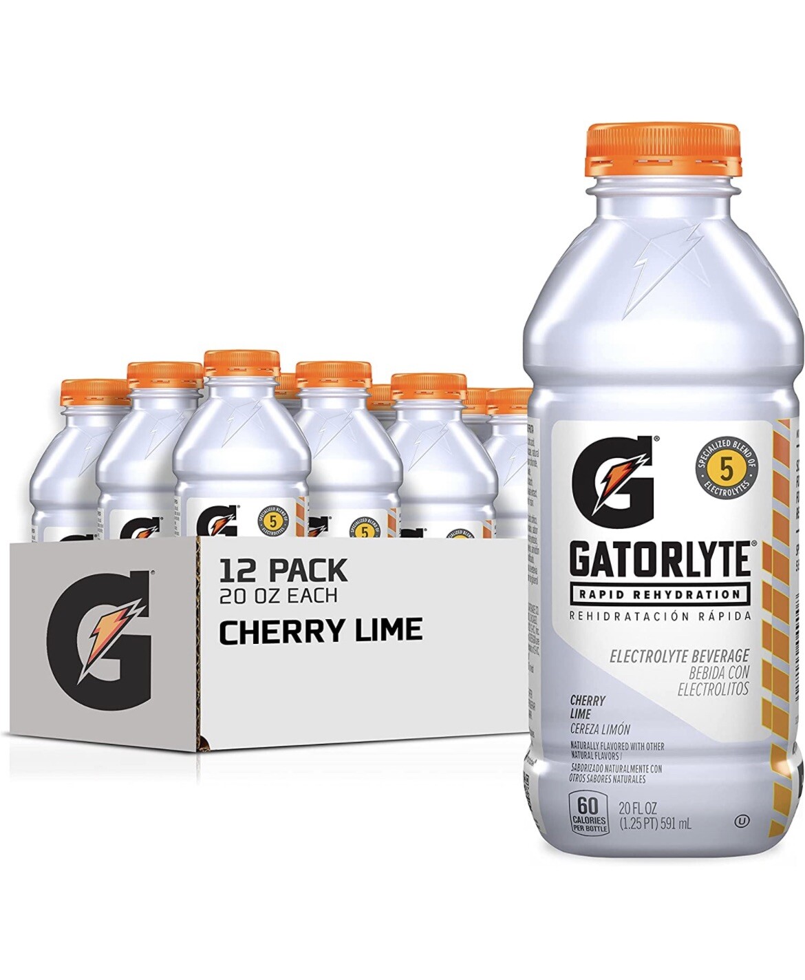 Gatorlyte Rapid Rehydration Electrolyte Beverage Cherry Lime 12 Pack