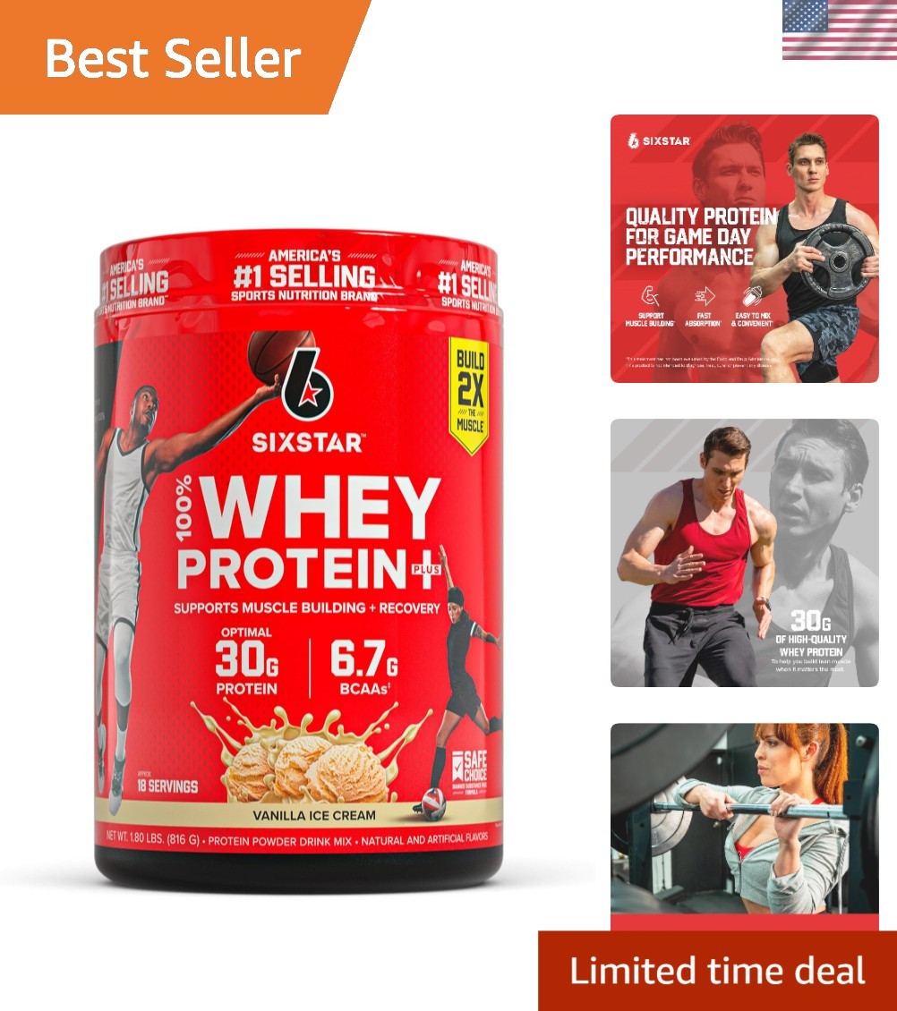 1.8 lbs Vanilla Cream Whey Protein with BCAAs – Ultimate Muscle Building Formula