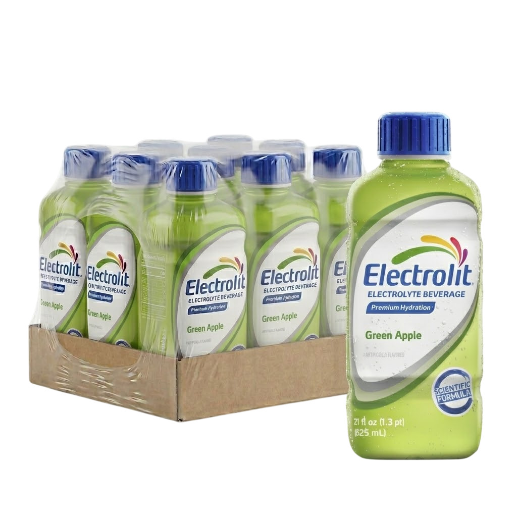 Electrolit Green Apple Hydration Drink 21 fl oz 10 Pack Electrolyte Beverage New