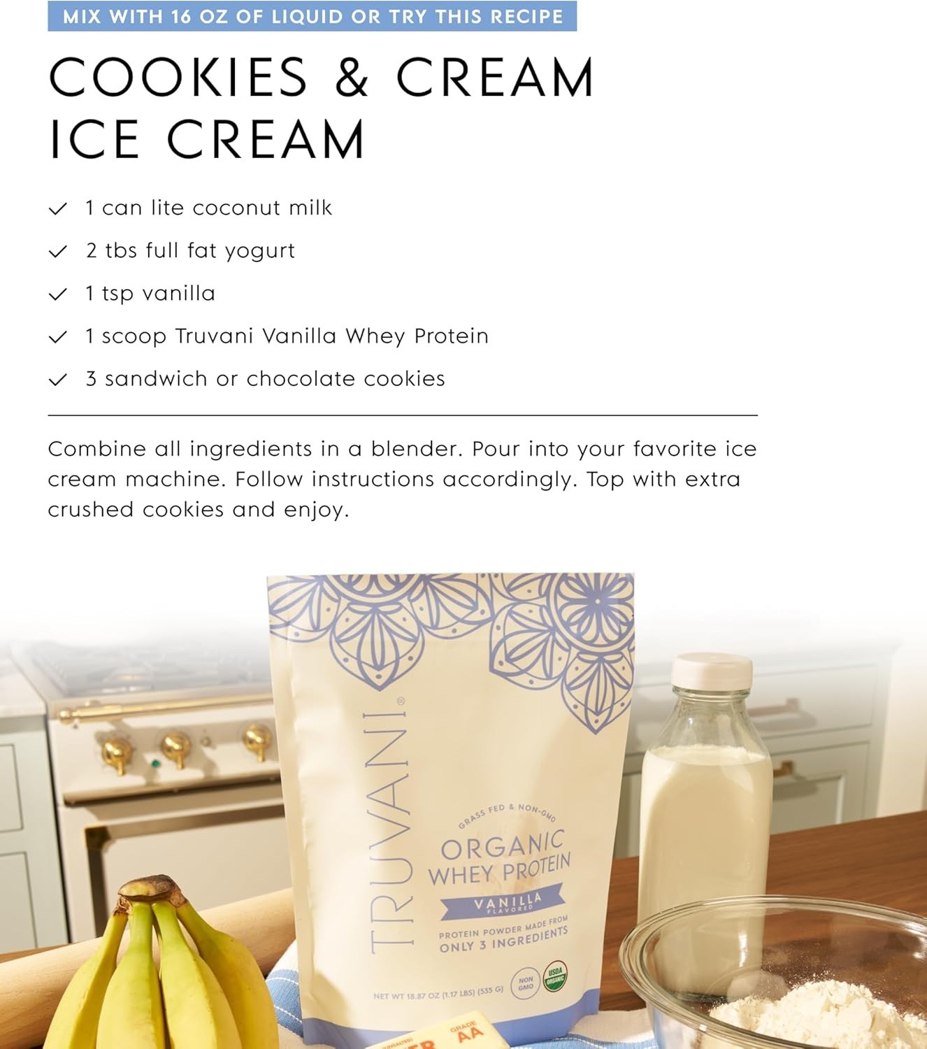 Clean Label Organic Whey Protein Vanilla 20g Grass Fed No Additives