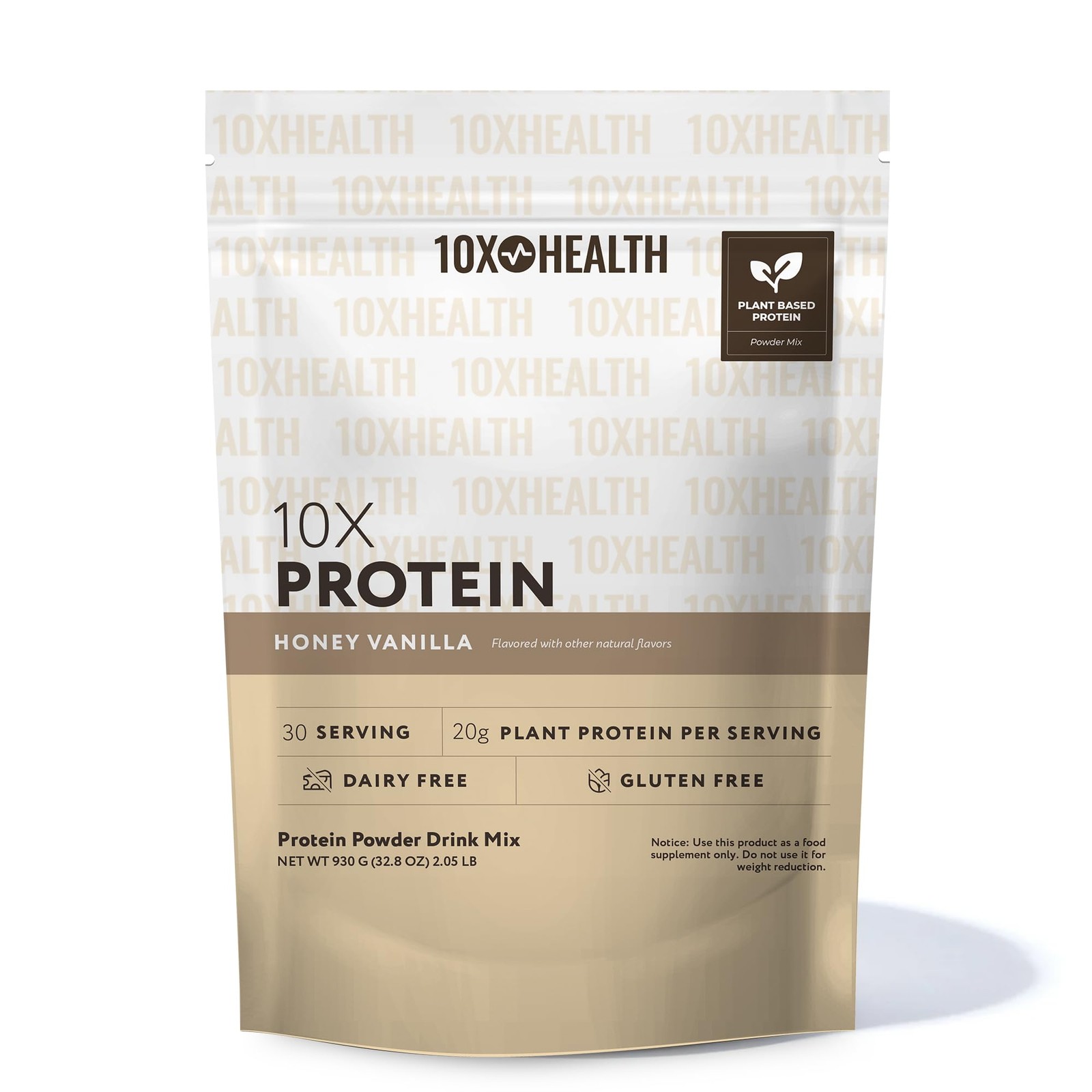 10X Health System Vegan Protein Powder Honey Vanilla 2.3lb 30 Servings