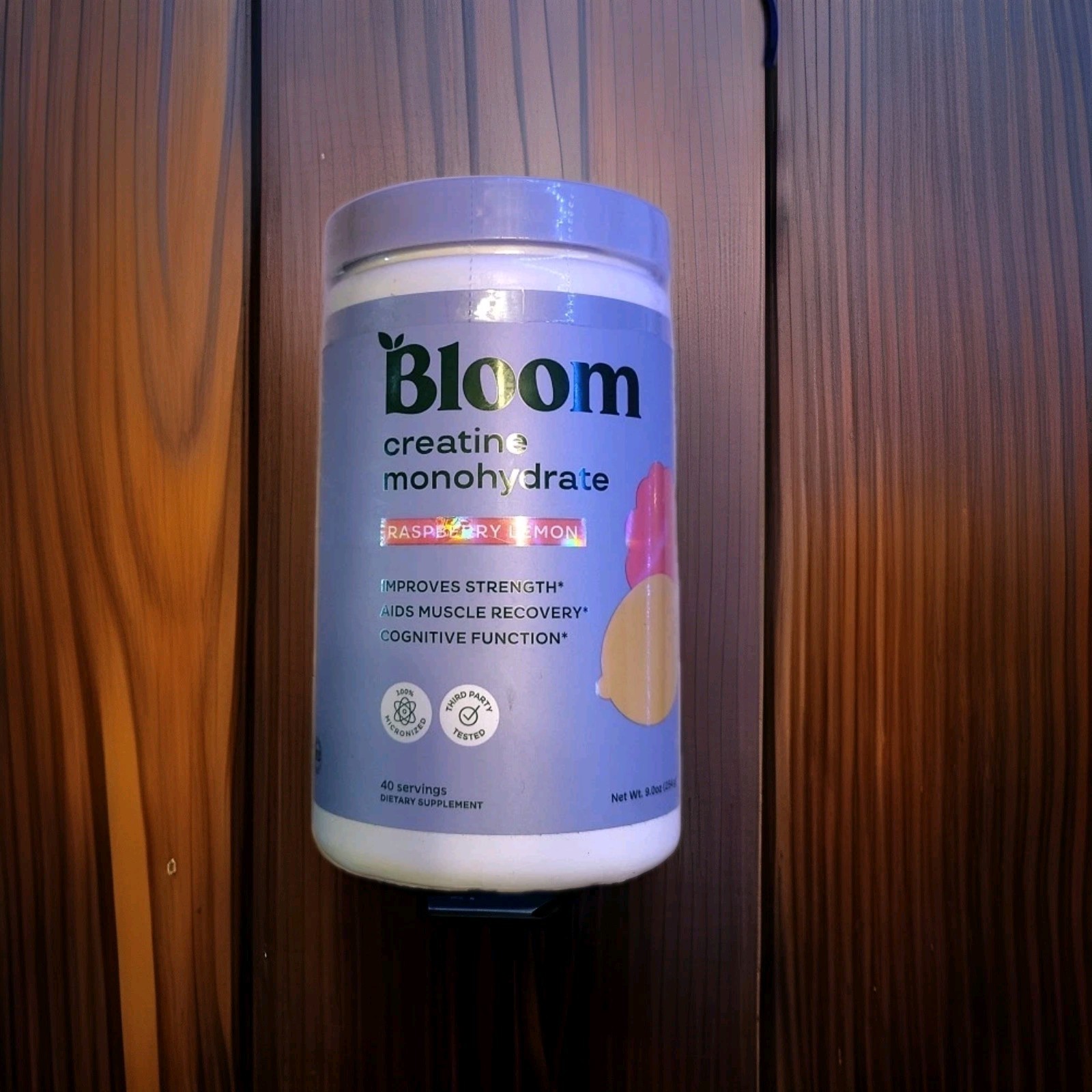 Bloom Nutrition Creatine Monohydrate Powder Raspberry Lemon 40 Servings