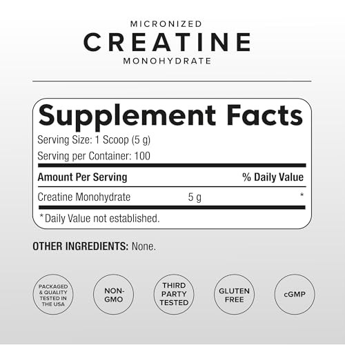 Micronized Creatine Monohydrate Powder 500g Pure Unflavored