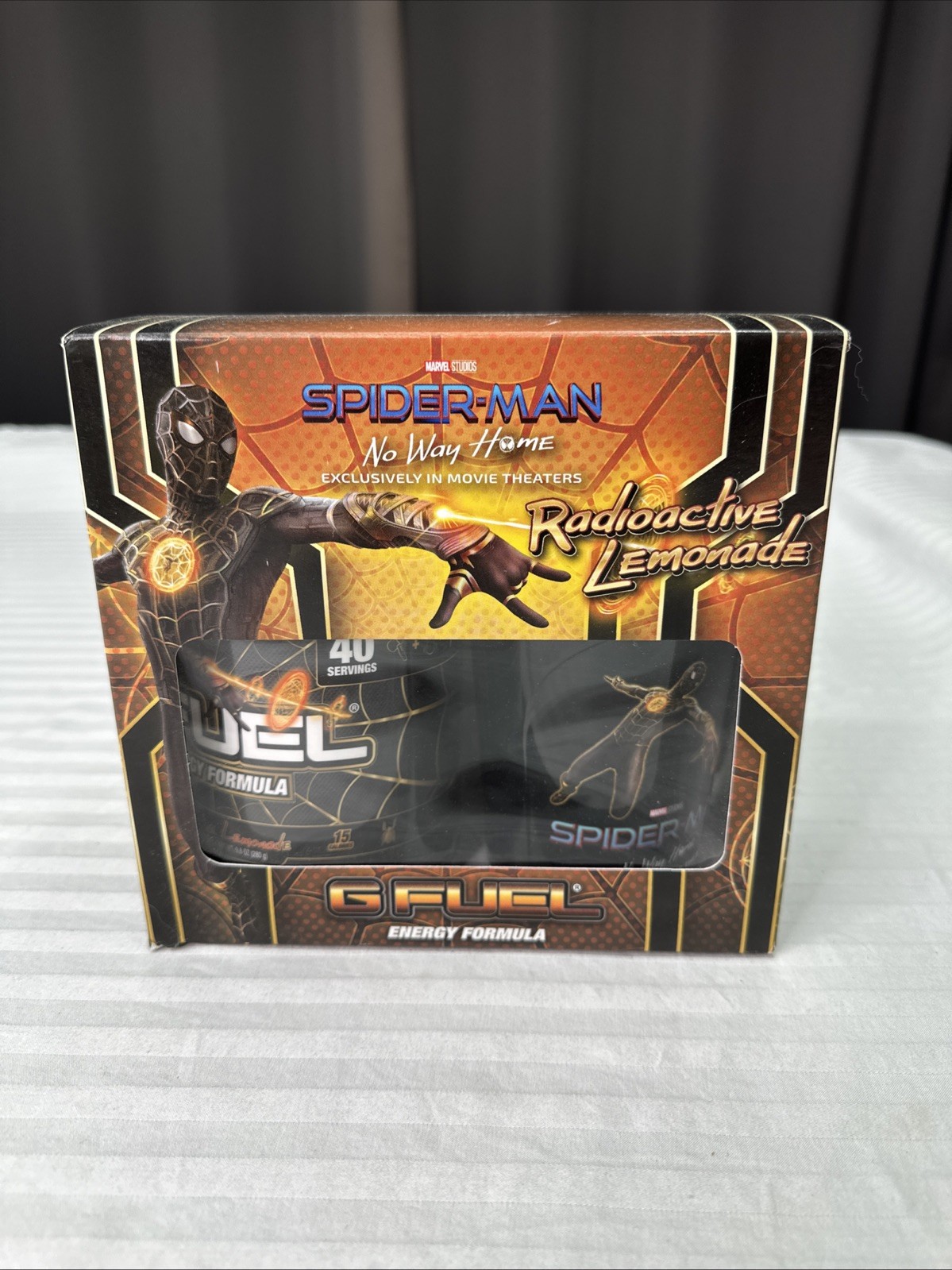 Spiderman No Way Home Black and Gold G fuel Collector’s Box Brand New On Hand!