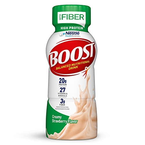 BOOST High Protein with Fiber Complete Nutritional Drink, Creamy Strawberry, …