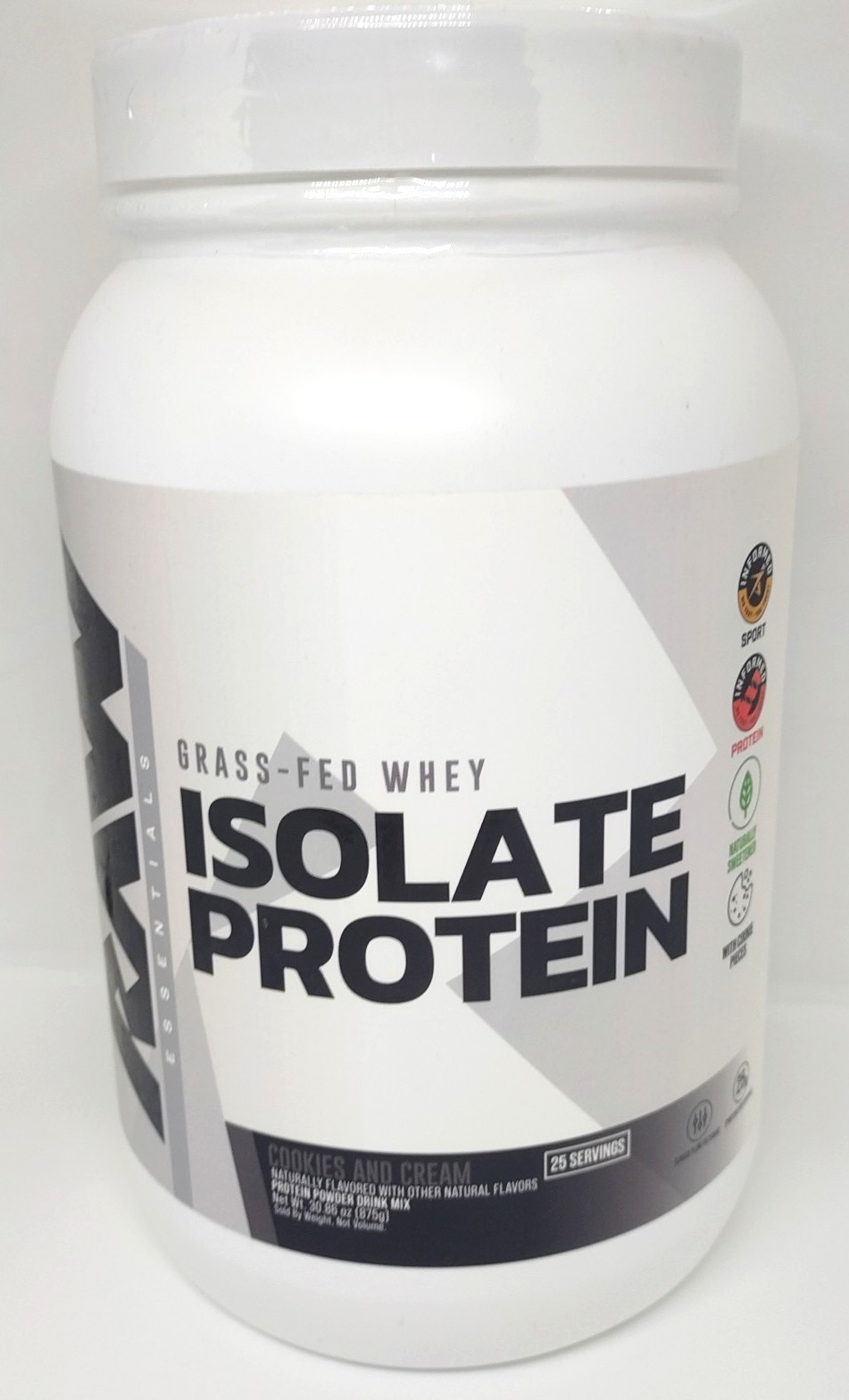 Raw Whey Isolate Protein Powder, Cookies and Cream 25 Servings Net Wt 30.86 oz