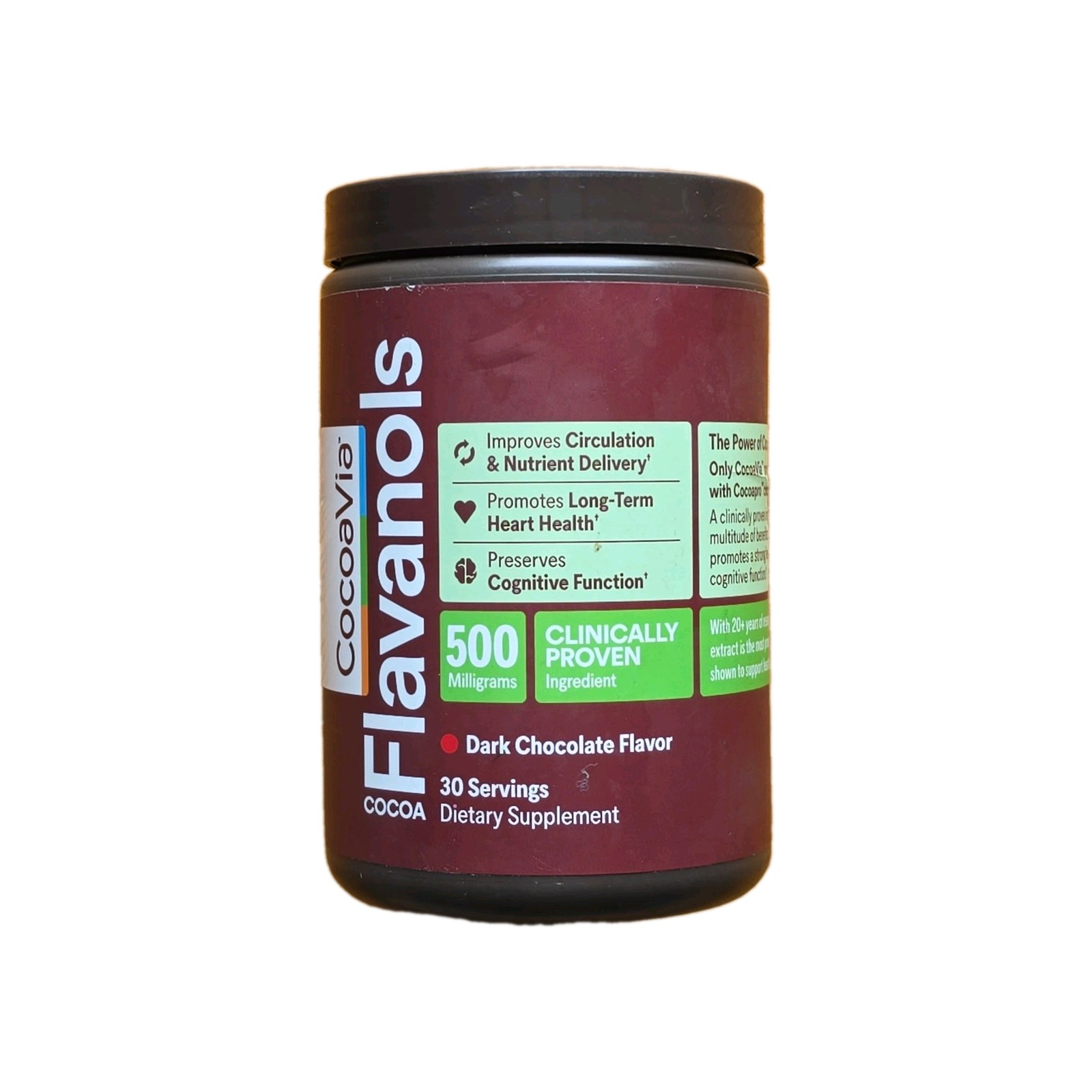 CocoaVia Cardio Health Cocoa Powder 500mg Flavanols, 30 Servings