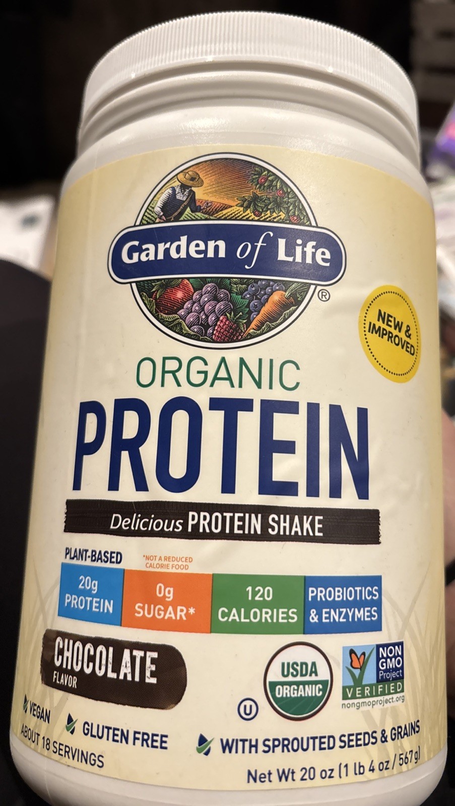 Garden of Life RAW Organic Protein Plant Based Chocolate 24.69oz EXP 04/26