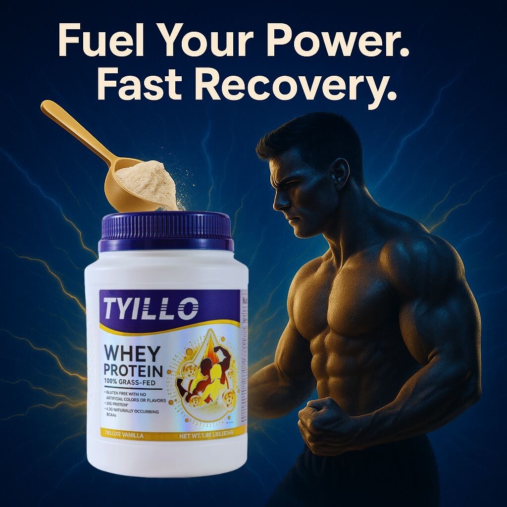 TYILLO Grass-Fed Whey Protein – Build Muscle, Boost Energy, Recover Fast 1.8lbs