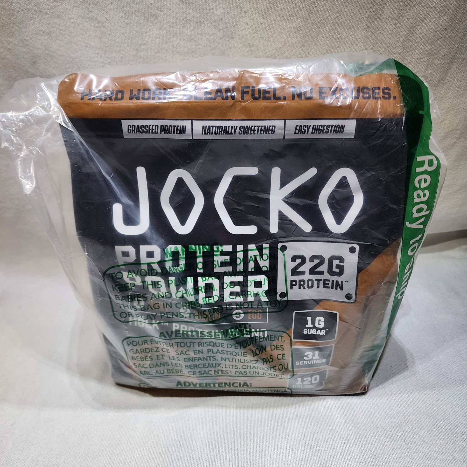 JOCKO MÖLK Protein Blend Grassfed Powder Whey Basein Egg Chocolate Shake 37 oz
