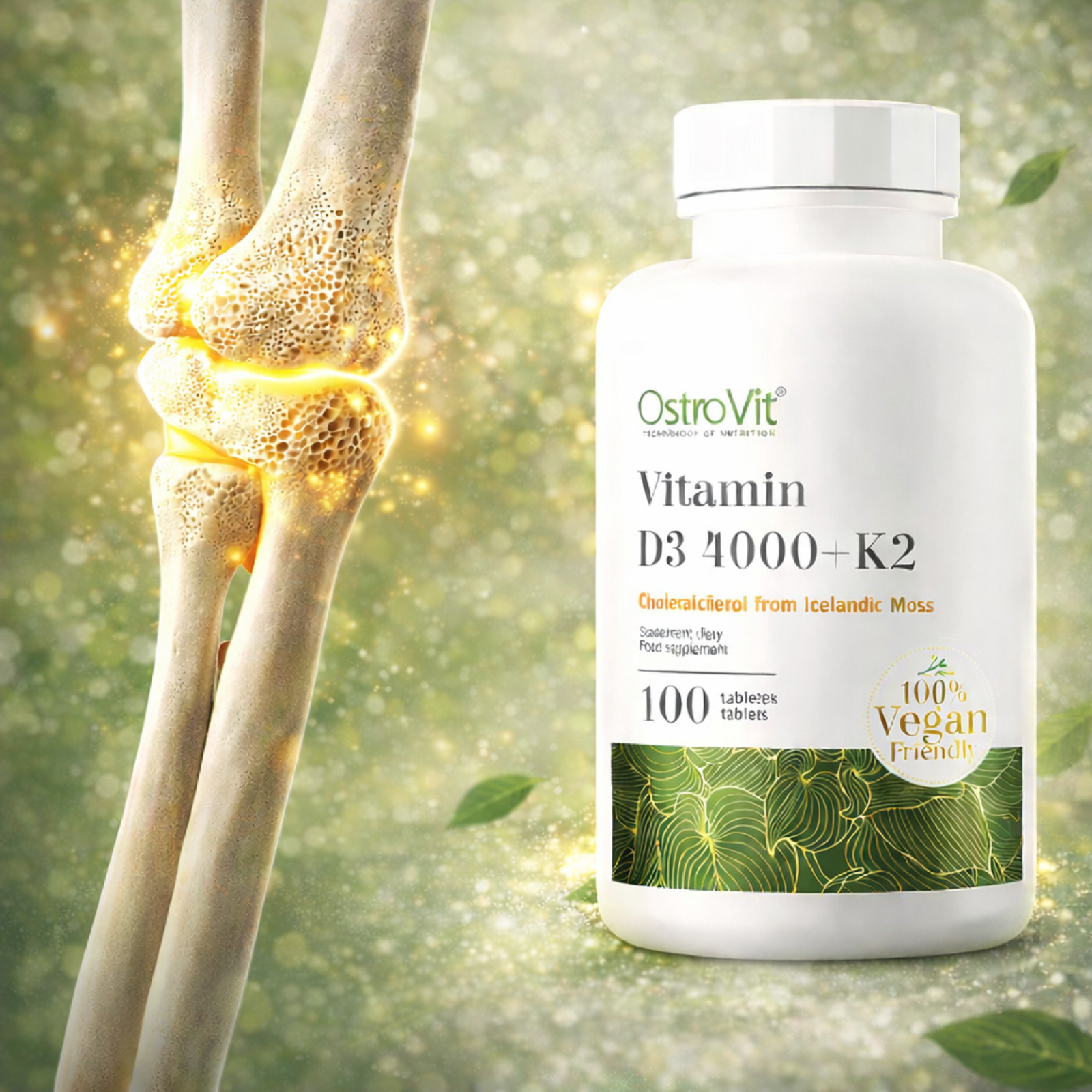 VITAMIN D3 4000 + K2 – 100-800 Tab -VEGAN- support immune system,muscle function