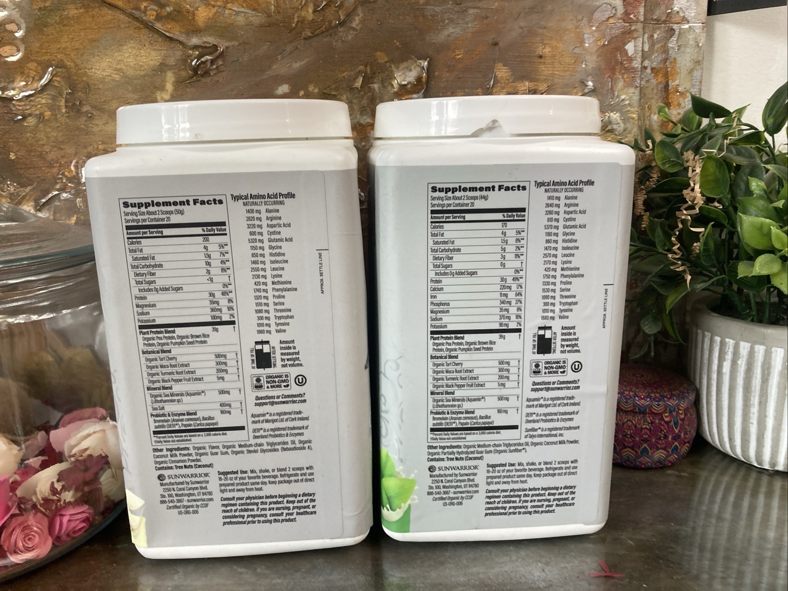 Sunwarrior Sport Organic Active Protein Vegan – Unflavored 1.94 lbs