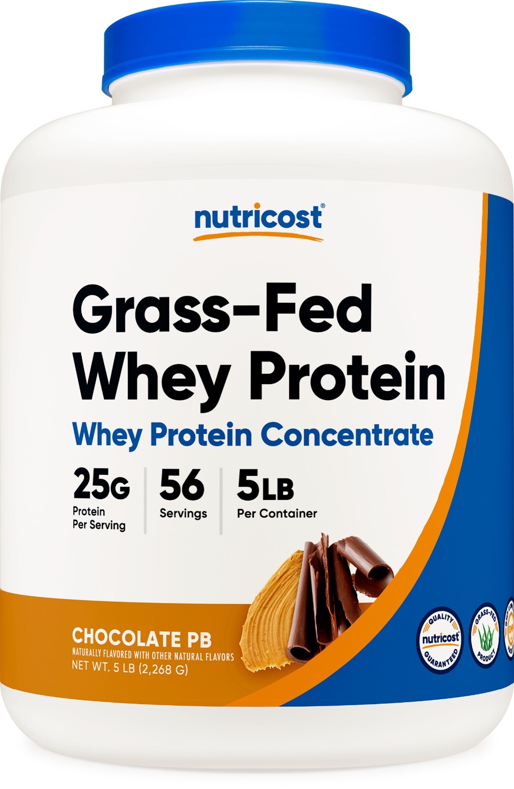 Nutricost Grass-Fed Whey Protein Concentrate (Chocolate Peanut Butter) 5 LBS