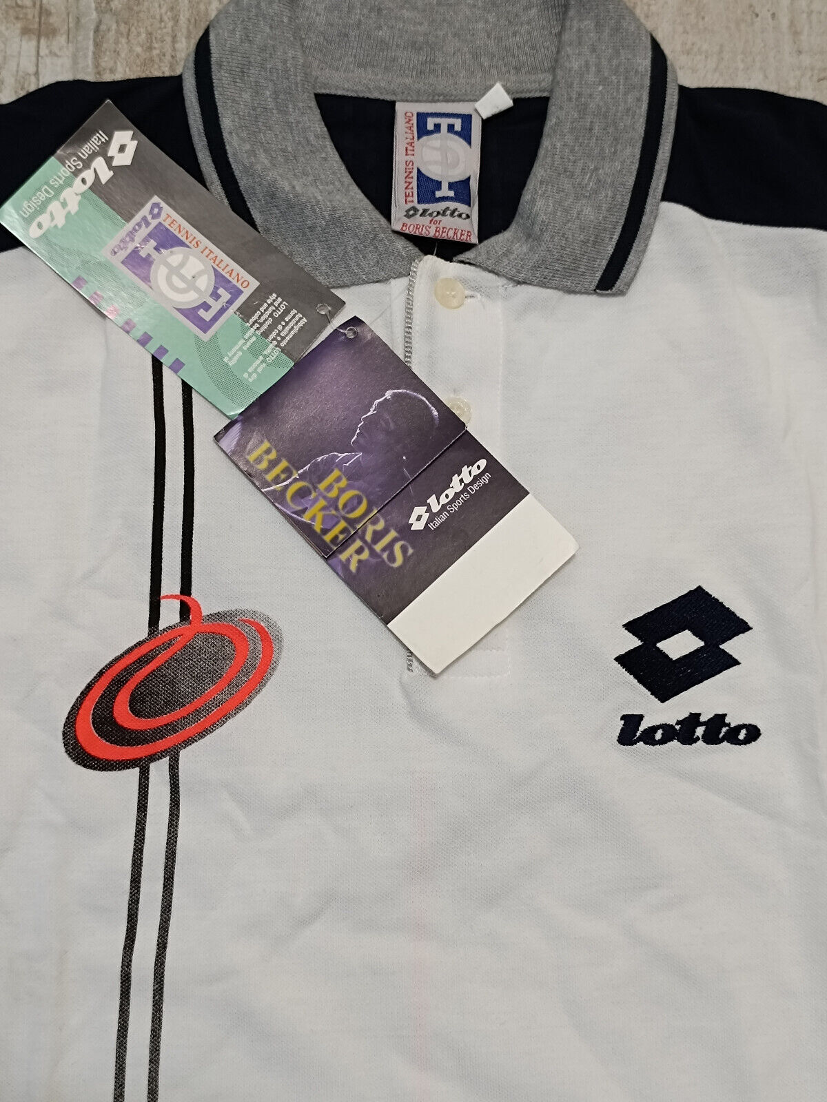 vintage lot polo shirt Boris Becker BMW OPEN 1994 tennis Small
