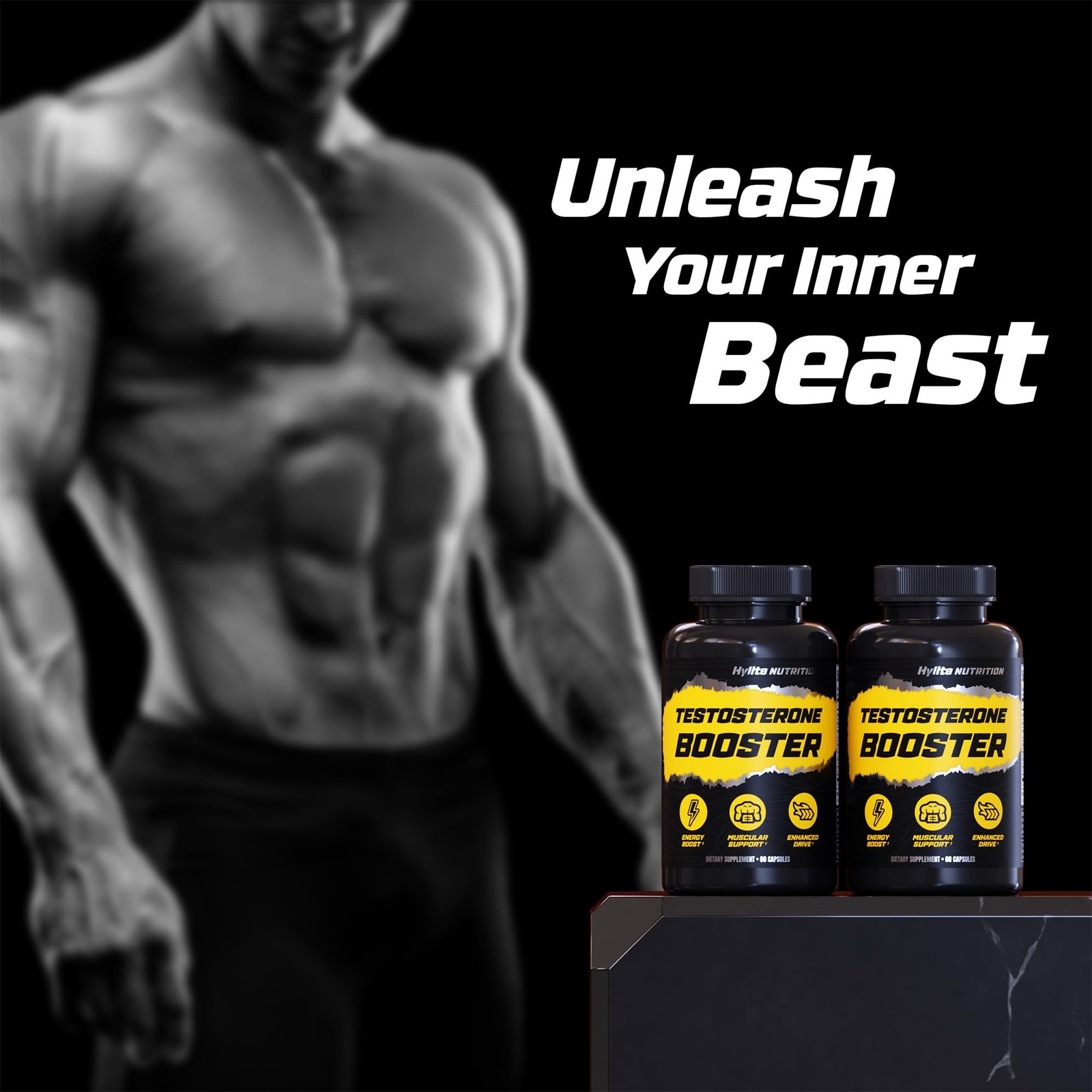 Testosterone Booster for Men – Male Enhancing 60 Count (Pack of 2), Brown